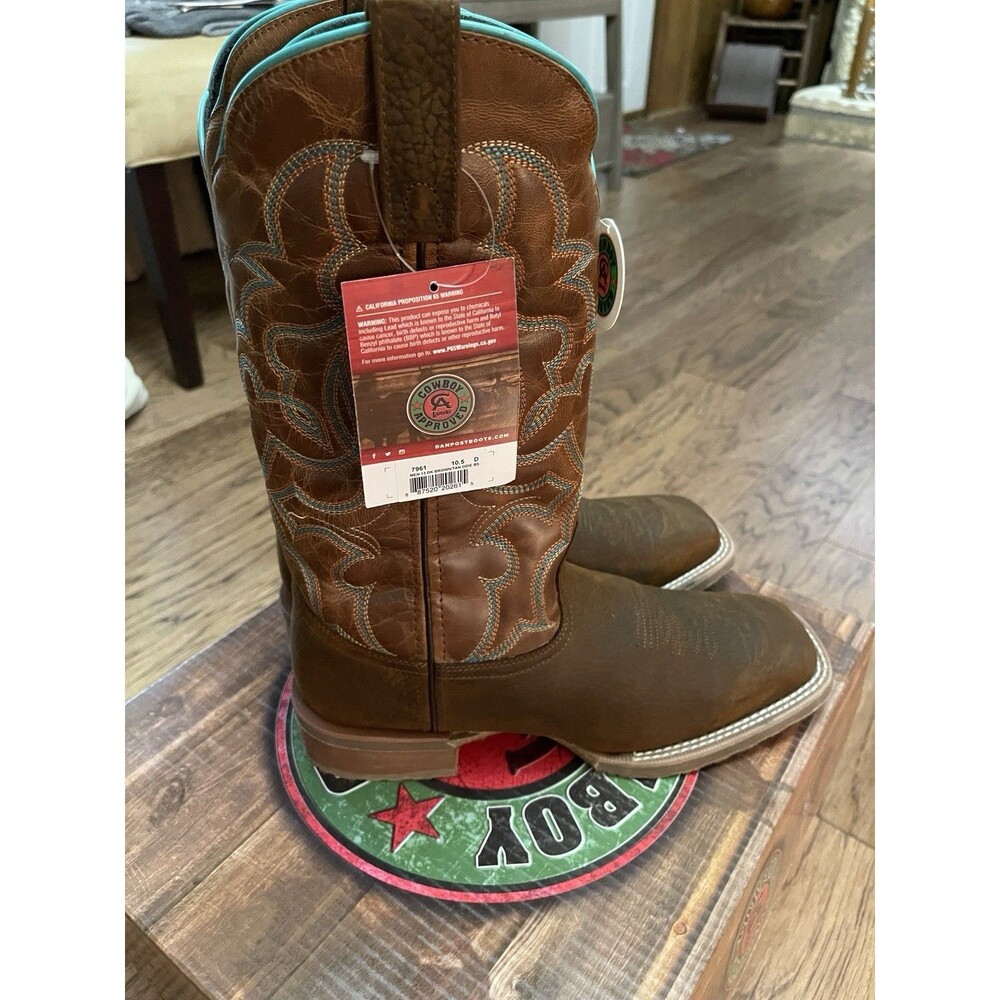 Laredo Men's Odie Dark Brown & Tan Size 10.5D Square Toe Boots 7961 NEW IN BOX
